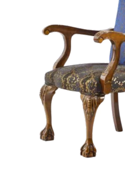 Sandalye 198752 Zus180 Model Oyma Ayak-Sırtlık Ahşap Retro Ceviz Renk El Yapım - 5