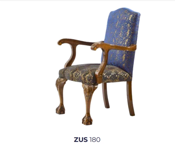 Sandalye 198752 Zus180 Model Oyma Ayak-Sırtlık Ahşap Retro Ceviz Renk El Yapım - 6