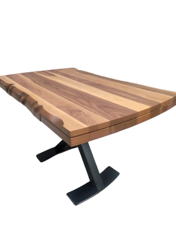 Masa Japon X 12512 Metal Siyah Ayak Kalınlaştırıma Kütük Desen Kelebek Yan Açılır - Resim 6