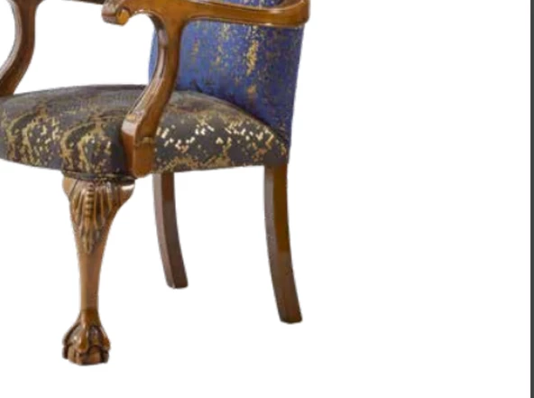 Sandalye 198752 Zus180 Model Oyma Ayak-Sırtlık Ahşap Retro Ceviz Renk El Yapım - 2