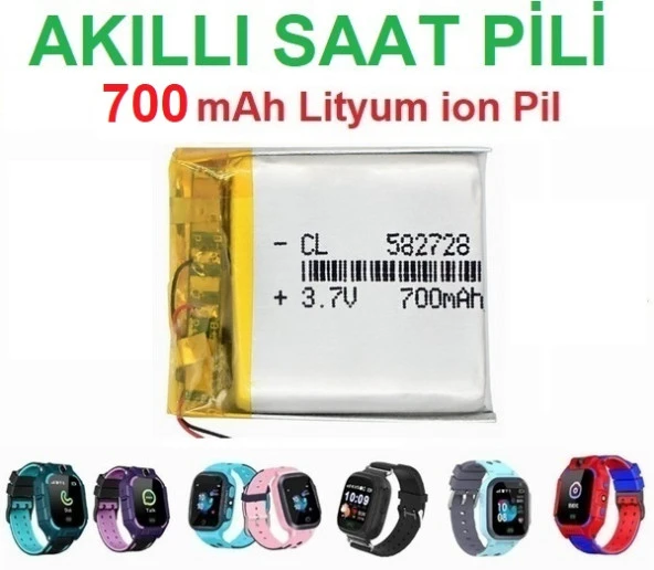 Day Akıllı Çocuk Saat Batarya - Pil 3.7v 700mah 582728 pil