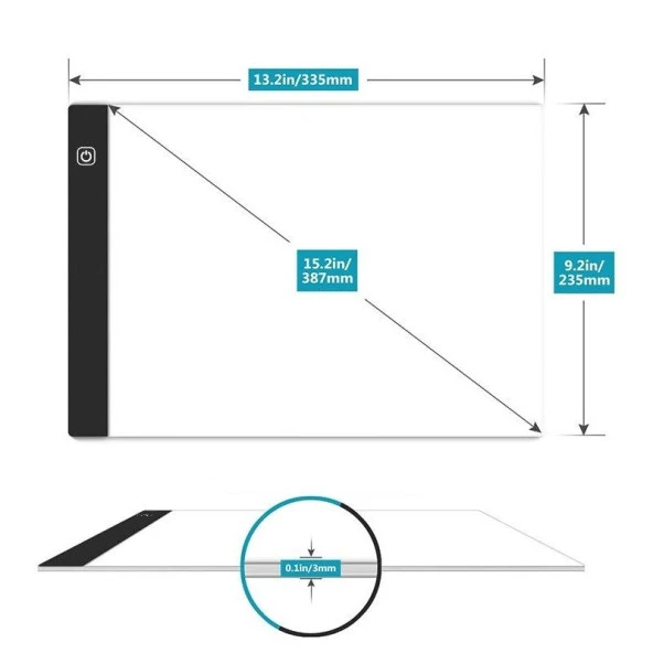 Schulzz Led Işıklı A4 Çizim Kopyalama 3 Seviyeli Ayarlanabilir Grafik Tahtası - 5