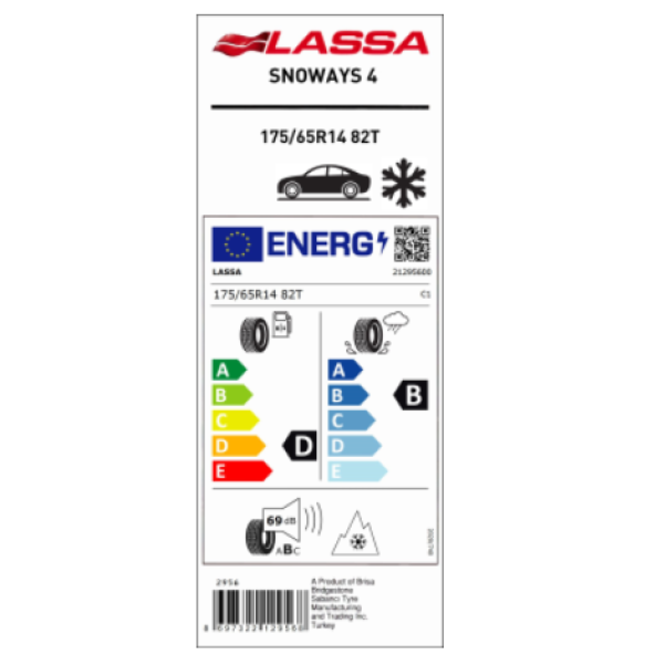 Lassa 175/65 R14 82T Snoways 4 Kış Lastiği Üretim Tarihi 2023 - 3