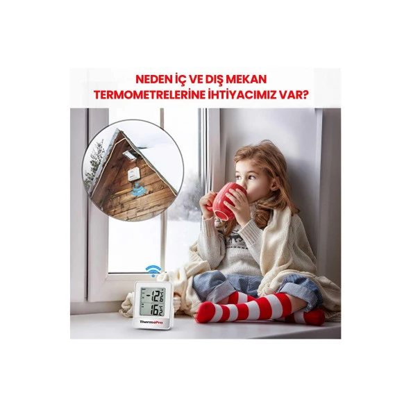 ThermoPro TP200C Wifi İç-Dış Mekan Dijital Sıcaklık Termometre - 2