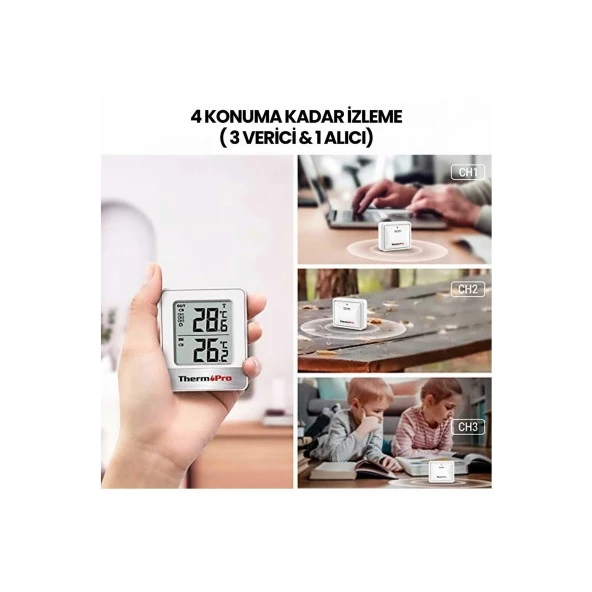 ThermoPro TP200C Wifi İç-Dış Mekan Dijital Sıcaklık Termometre - 5