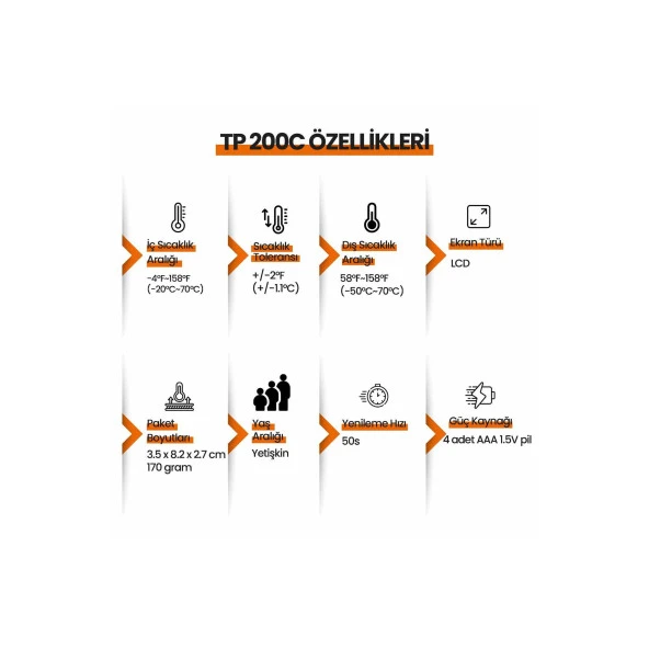 ThermoPro TP200C Wifi İç-Dış Mekan Dijital Sıcaklık Termometre - 9