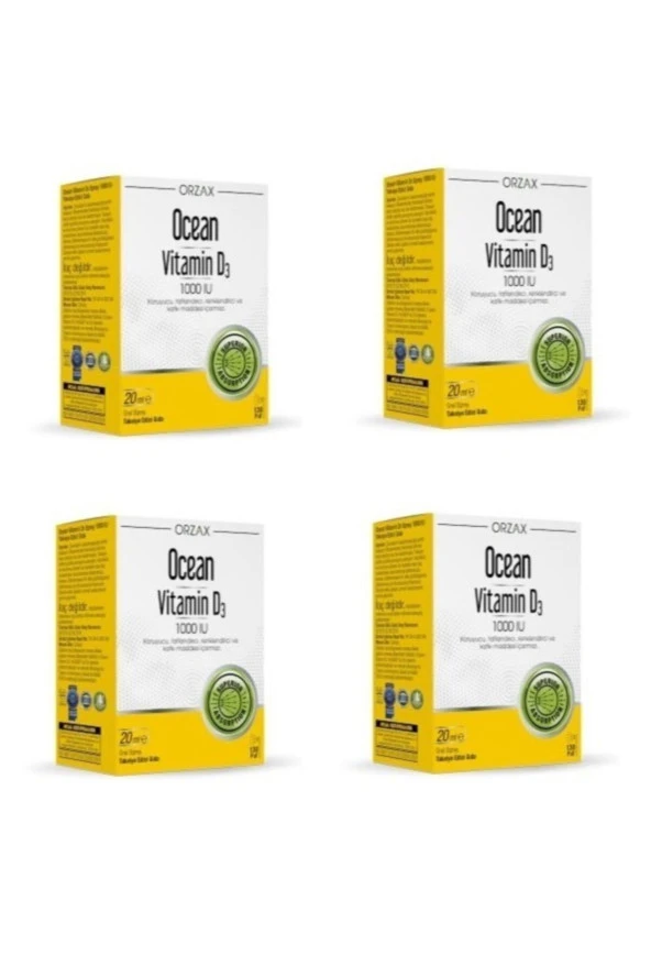 Ocean Vitamin D3 1000 IU Oral Sprey 20 ml 4 Kutu