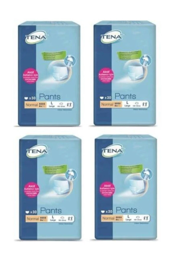 Tena Pants Külot Yetişkin Hasta Bezi Large 30'lu Paket 4'lü