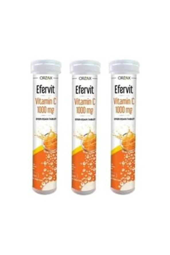 Orzax Efervit Vitamin C 1000 mg 20 Efervesan Tablet 3 Kutu
