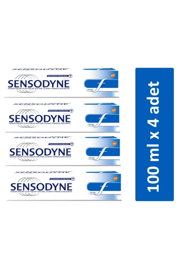 Sensodyne F Florürlü Diş Macunu 100 ml 4 Kutu