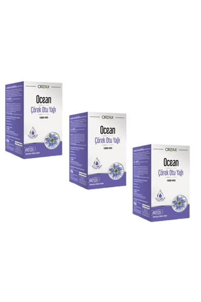 Ocean Çörek Otu Yağı 1000 mg 60 Kapsül 3 Kutu
