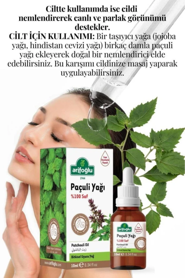 Arifoğlu Paçuli Yağı Saf 10ml Patchouli Essential Oil 100 Saf - Resim 3