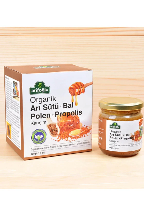 Arifoğlu Organik Arı Sütü + Bal + Polen + Propolis Macun 230g