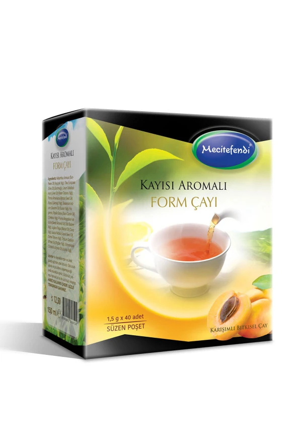 Mecitefendi Kayısı Aromalı Form Çay 40lı Süzen Poşet