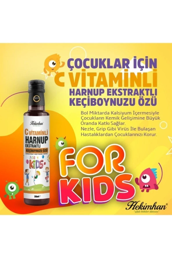 Hekimhan For Kıds ( C Vitaminli Harnup Ekstratlı Keçiboynuzu Özü) 350 Ml