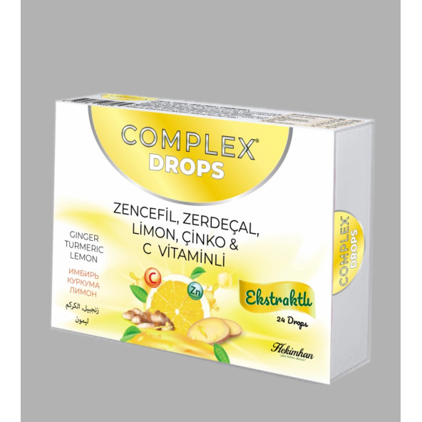 Hekimhan Complex Zencefil Zerdeçal Limon Çinko Ve C Vitaminli Pastil 24lü