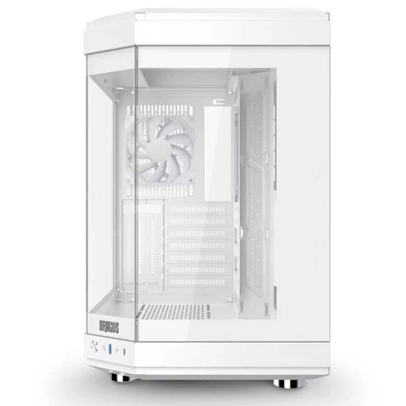 Dragos North 1x Fan USB 3.0 + Type C ATX Mid Tower  Panoramik Temperli Cam Gaming Bilgisayar Kasası Beyaz - 2