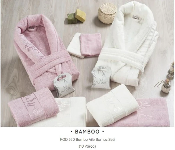 Nurpak N550 Bamboo Aile Bornoz Seti 00240 ürün görseli