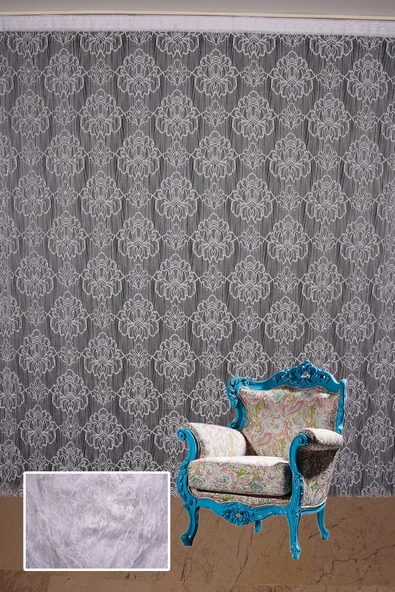 ÖRÜMCEK  MODEL BEYAZ RENK İP PERDE HAZIR DÜĞMELERİ DİKİLMİŞ İP PERDE 300*280 cm - Resim 2