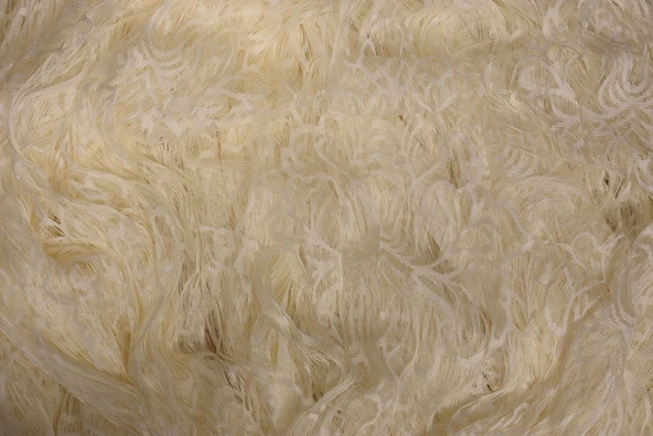 ÖRÜMCEK  MODEL KREM RENK İP PERDE HAZIR DÜĞMELERİ DİKİLMİŞ İP PERDE 300*280 cm - Resim 5