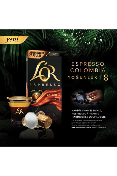L'OR Espresso Origin Colombia Kapsül Kahve 10 x 10 Paket ( 100 Adet ) - Resim 3
