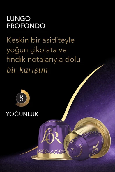 L'OR - Lungo Profondo - Intensity 8 - Nespresso Uyumlu Kapsül Kahve Fırsat Paketi 10 x 10 Paket (100 Adet) - Resim 4