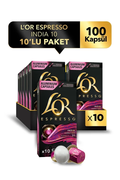 L'OR Espresso Origin India Kapsül Kahve 10 x 10 Paket ( 100 Adet ) ürün görseli