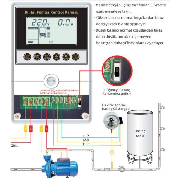 Alarko 0,5 - 3 Hp 220V Monofaze Dijital Akıllı Pompa Kontrol Panosu - 3