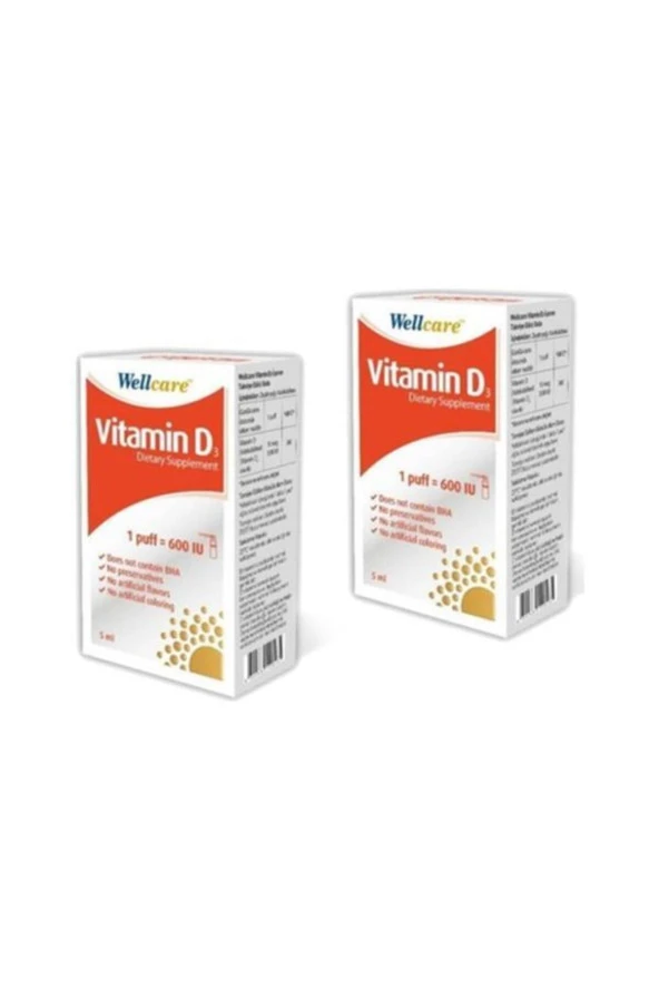 Wellcare Vitamin D3 600 IU 5 ml 2 Kutu