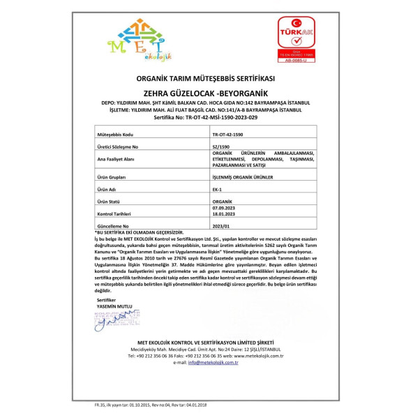 BEYORGANİK Organik Elma Suyu Konsantresi 1300 gr - 2