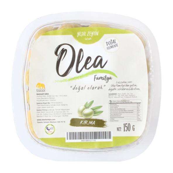 OLEA FAMİLYA KIRMA YEŞİL ZEYTİN 150 GR