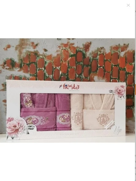 Fiesta F00035 Tuğra Nakışlı Aile Bornoz Seti ürün görseli