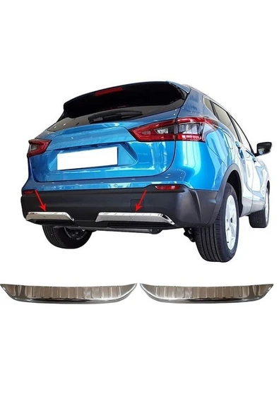 Nissan Qashqai Arka Difüzör 2017 ve Sonrası 2 Parça Paslanmaz Çelik - Resim 2