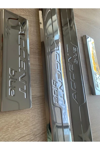 Hyundaı Blue Krom Kapı Eşiği 2011Ve Sonrası Blue Yazılı  Paslanmaz Çelik Sac - Resim 2