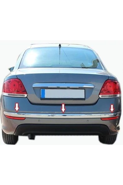 Linea Arka Tampon Çıtası Krom 3 Parça Paslanmaz Çelik - Resim 2