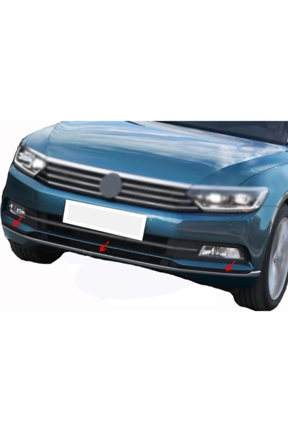 Passat B8 Ön Tampon Çıtası 3 Parça 2015 - 2019 Paslanmaz Çelik - Resim 4