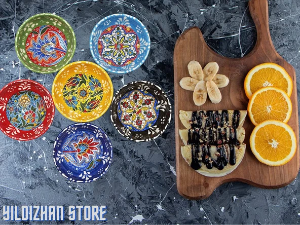 Çerezlik Seramik Çini Çerezlik Kase Armada Çini Çerezlik Seti 6 Adet