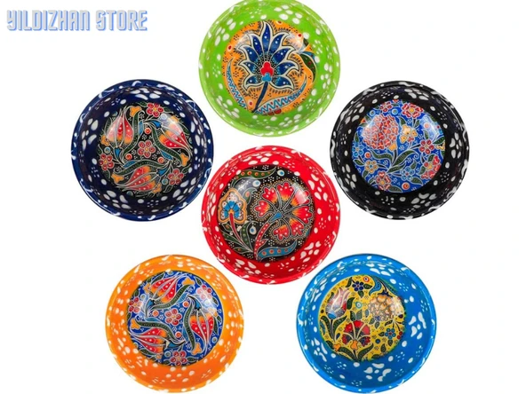 Çerezlik Seramik Çini Çerezlik Kase Armada Çini Çerezlik Seti 6 Adet - 4