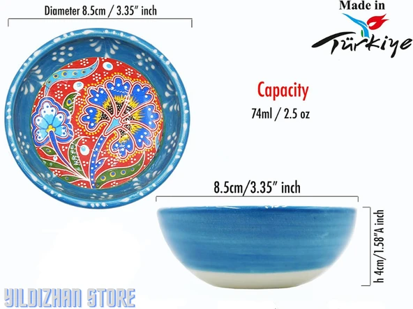 Çerezlik Seramik Çini Çerezlik Kase Armada Çini Çerezlik Seti 6 Adet - 6