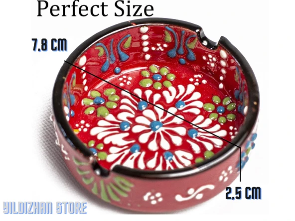 Kültabağı Küllük Seramik El Yapımı Seramik Çini Armada Çini Seramik Set 4 Lü - 7