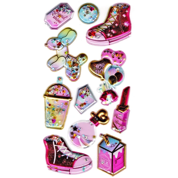 Sticker Kabartmalı Stiker Defter, Planlayıcı Etiket (pullu-802) - 17X9 cm -Ayakkabı Parfüm - 2