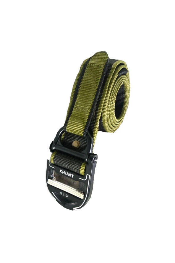 X-hunt 130 Cm. Çelik Tokalı Taktik Kemer Haki-siyah, Dokuma Kemer Haki-siyah Rengi