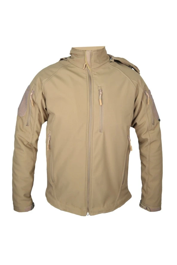 Wolftrap Tactical Bej 5 Cepli Kapüşonlu Softshell Mont