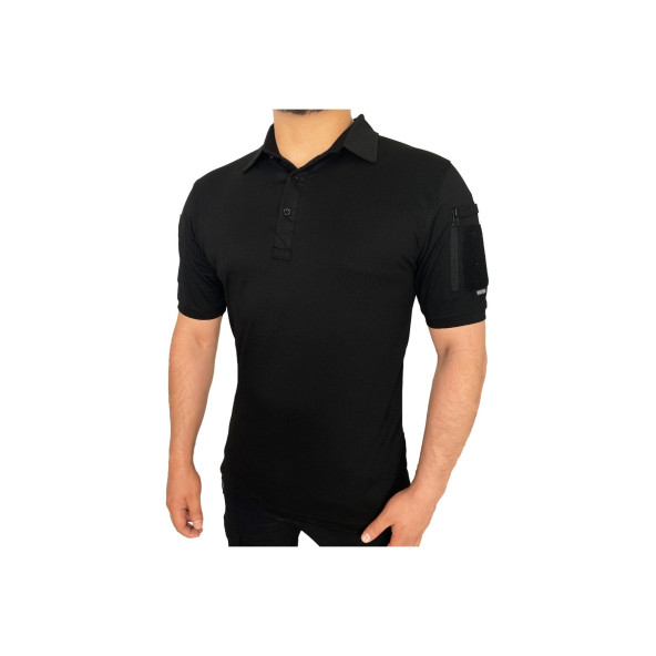 Wolftrap Tactical 2 Cepli Polo Yaka Kısa Kollu Taktik Tshirt Siyah