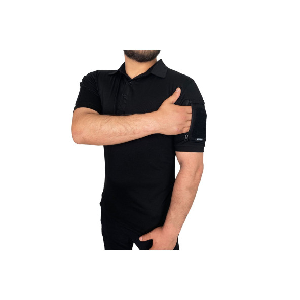 Wolftrap Tactical 2 Cepli Polo Yaka Kısa Kollu Taktik Tshirt Siyah - 3