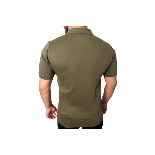 Polo Yaka 2 Cepli Kısa Kollu Taktik T-shirt Haki - 4