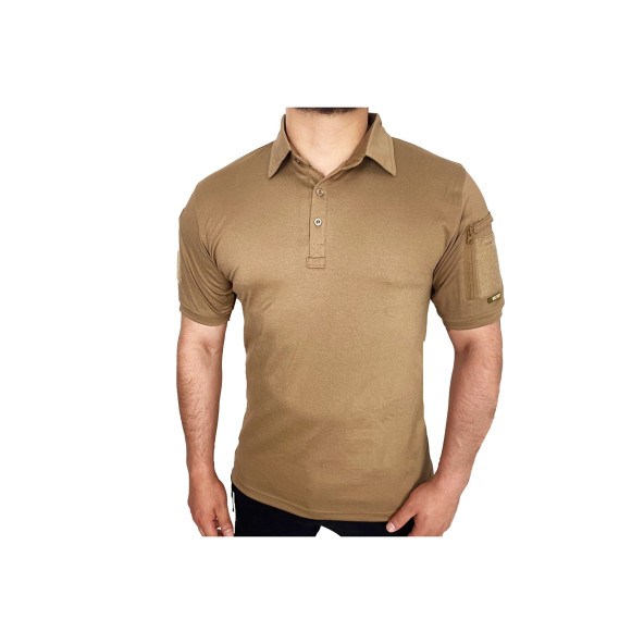 Wolftrap Tactical Polo Yaka 2 Cepli Kısa Kollu Taktik T-shirt Koyu Bej