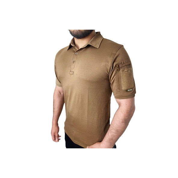 Wolftrap Tactical Polo Yaka 2 Cepli Kısa Kollu Taktik T-shirt Koyu Bej - 2