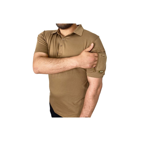 Wolftrap Tactical Polo Yaka 2 Cepli Kısa Kollu Taktik T-shirt Koyu Bej - 3