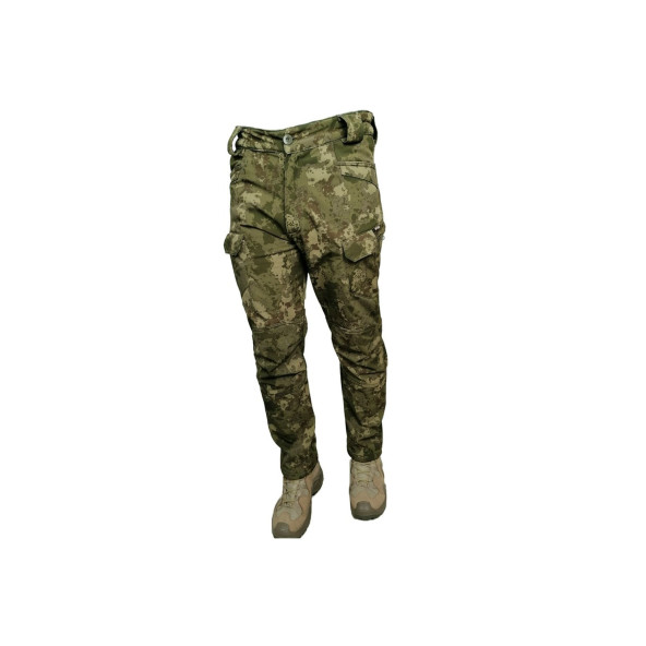 Metam Su Geçirmez Askeri Kamuflaj Desenli Softshell Pantolon - 3